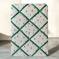 Handmade Fabric Noticeboard: Green Spots, Green Ribbon