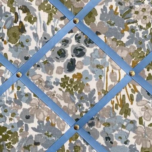 Handmade Fabric Noticeboard ~ Floral Ennerdale design in Mineral
