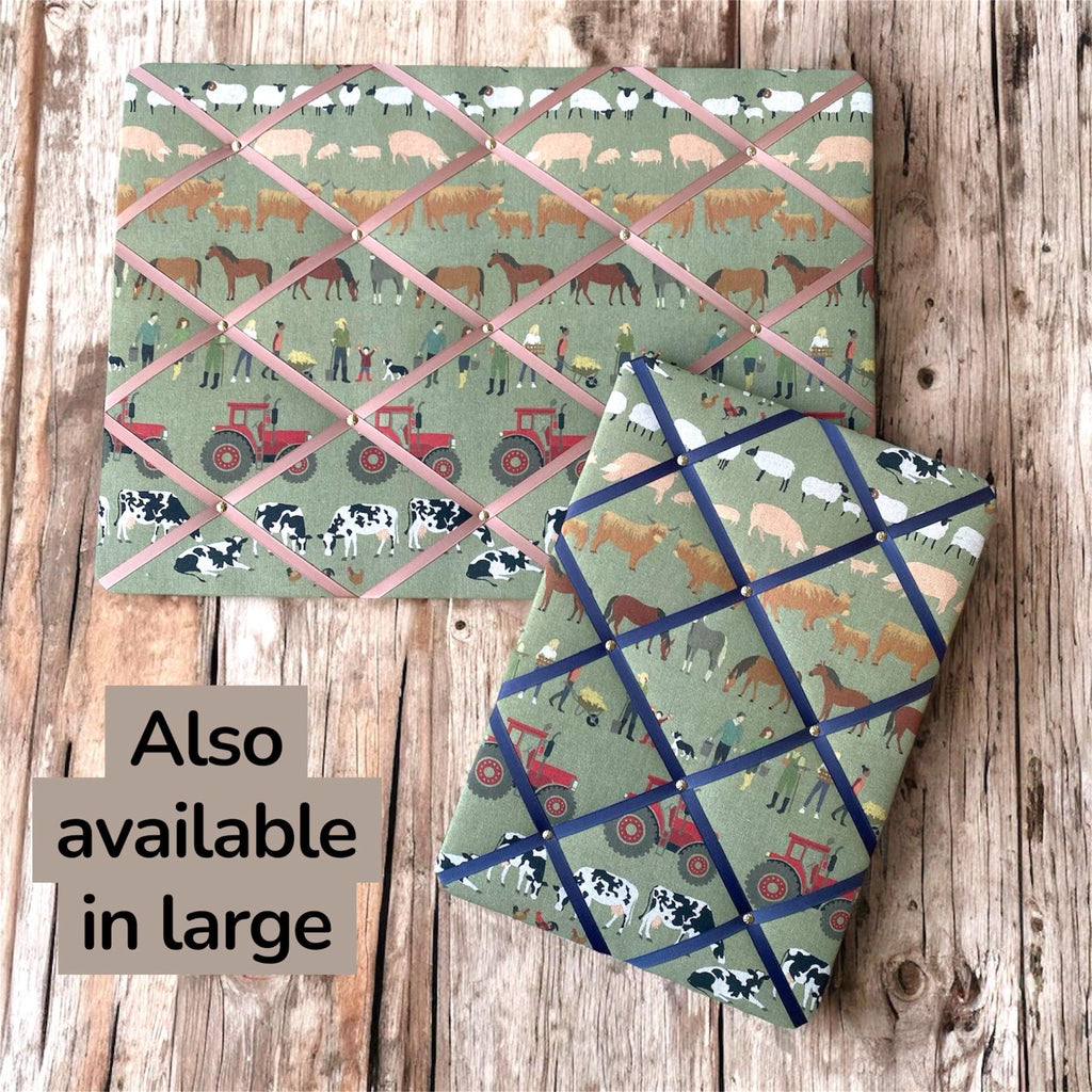 Sage Green Linen Notice Board | Farmhouse Bulletin Board, Ribbon Organizer