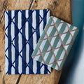 Handmade Linen and Ribbon Noticeboard ~ Stripes in Green or Blue ~ 3 Sizes