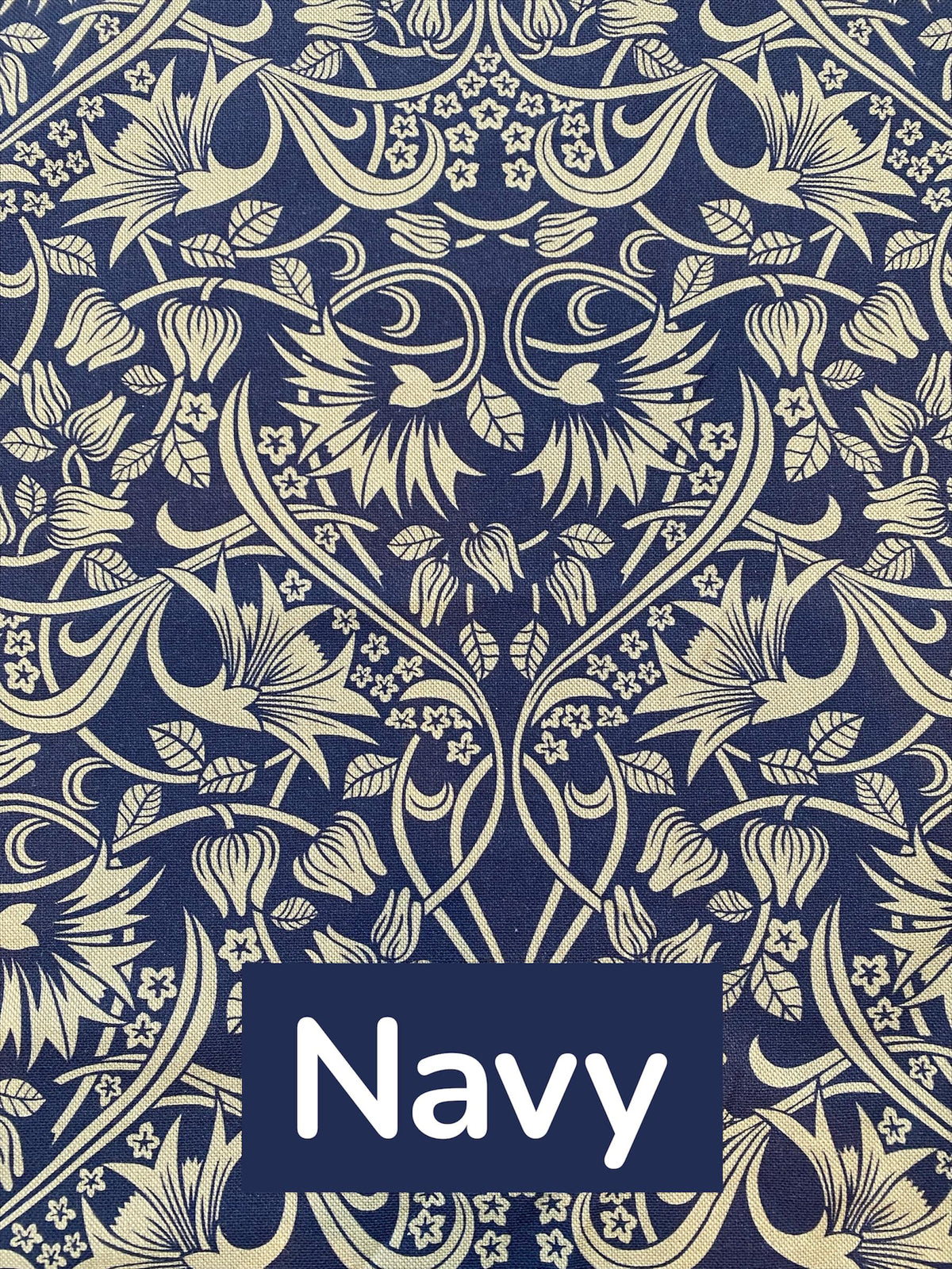 Handmade Fabric Noticeboard ~ Trailing Thistle in Navy, Hot Pink ribbon