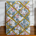Handmade Fabric Noticeboard ~ Floral design in Summer with yellow ribbon