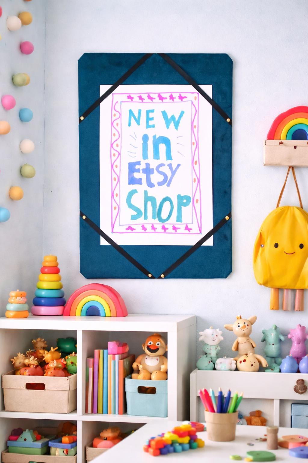 Fabric display board for showing notices, artwork or certificates. Great for kids. Poster or photo display.