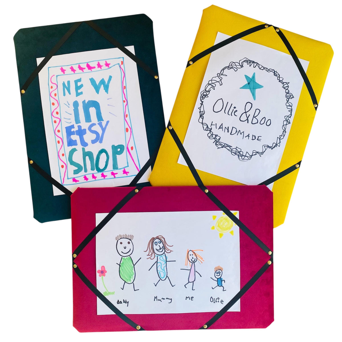 Fabric display board for showing notices, artwork or certificates. Great for kids. Poster or photo display.