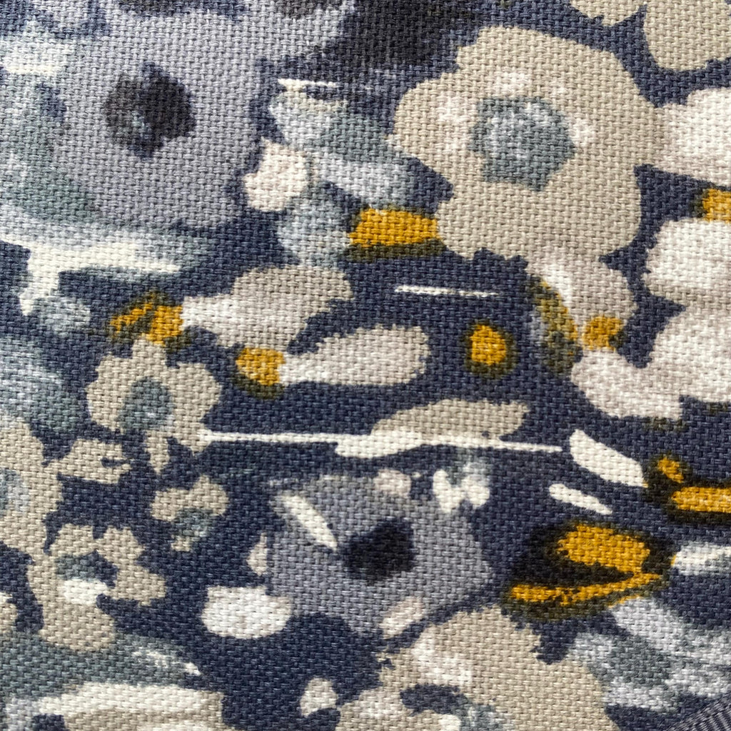 Handmade Fabric Memo Noticeboard ~ Floral Design in Denim Dark Blue with Matching Ribbon