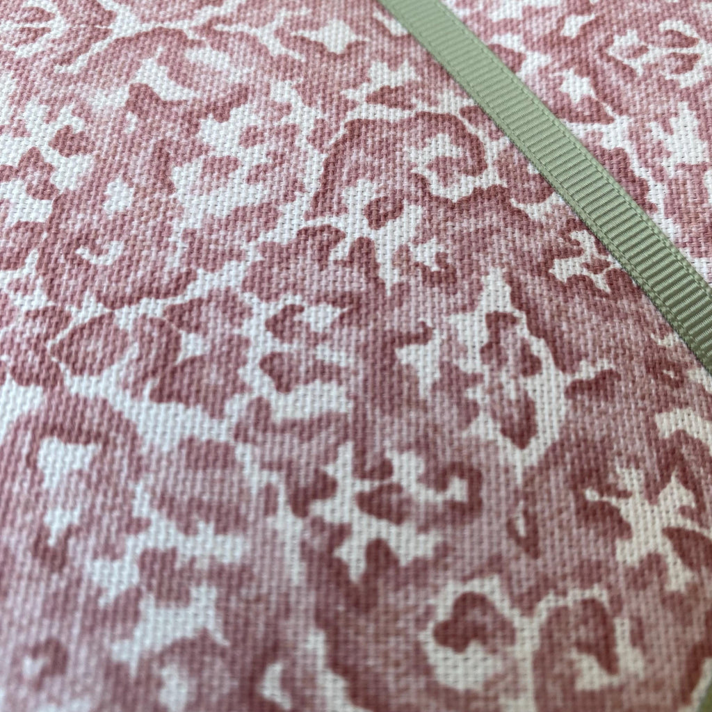 Handmade Fabric Noticeboard ~ Pink Floral with Sage Green ribbon ~ memos, photos, notes storage organisation