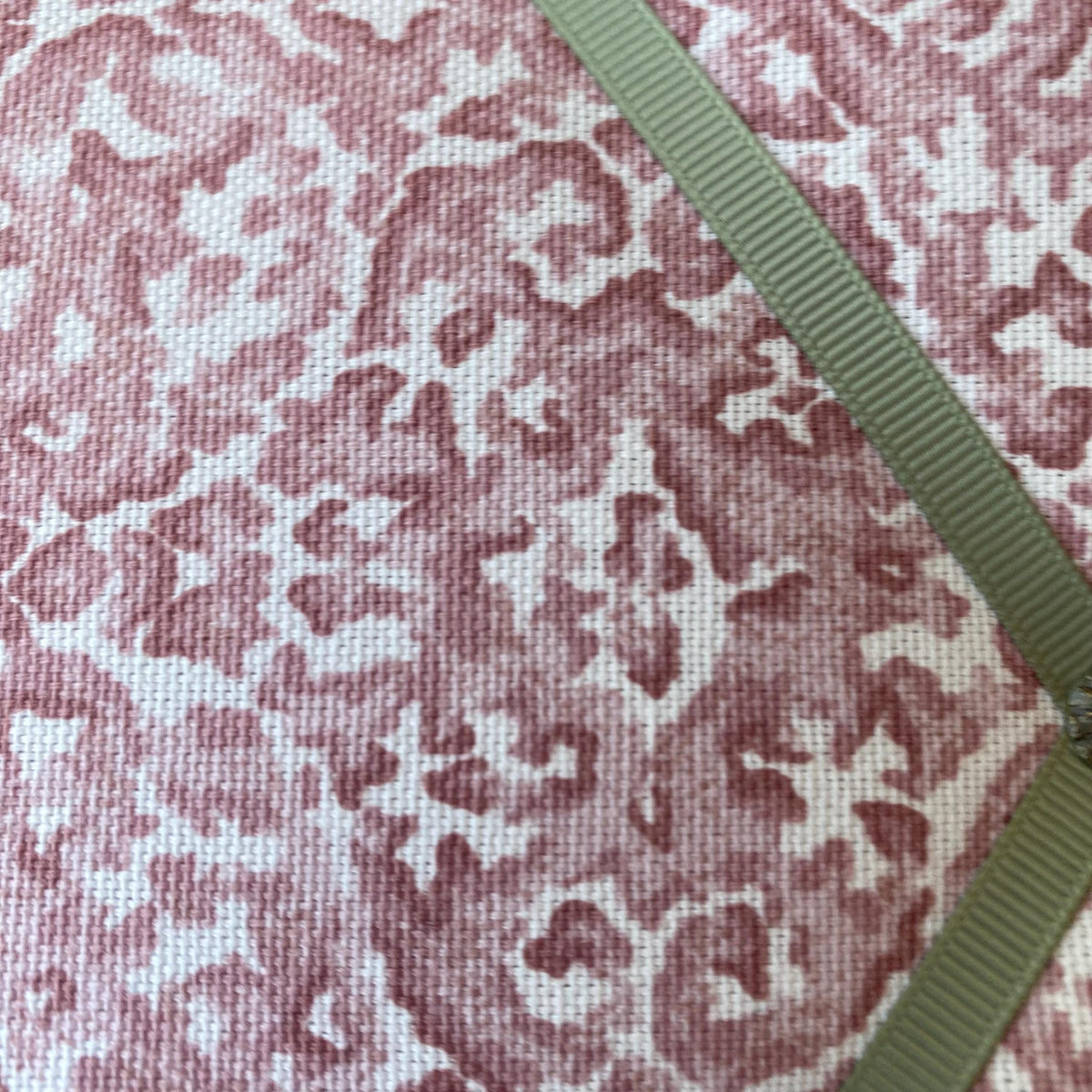Handmade Fabric Noticeboard ~ Pink Floral with Sage Green ribbon ~ memos, photos, notes storage organisation
